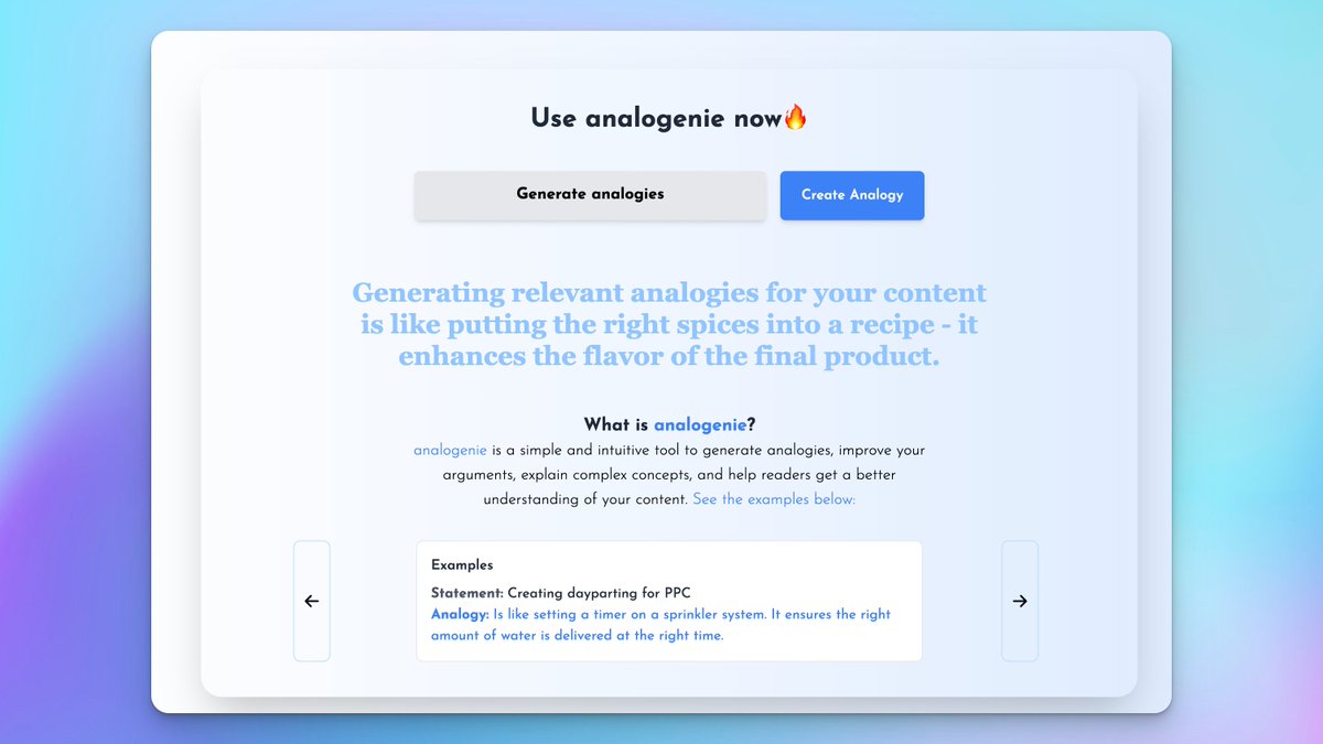 analogenie- the best free analogy maker
