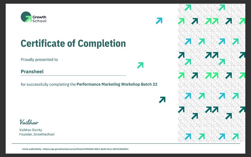 Certificate of Completion
