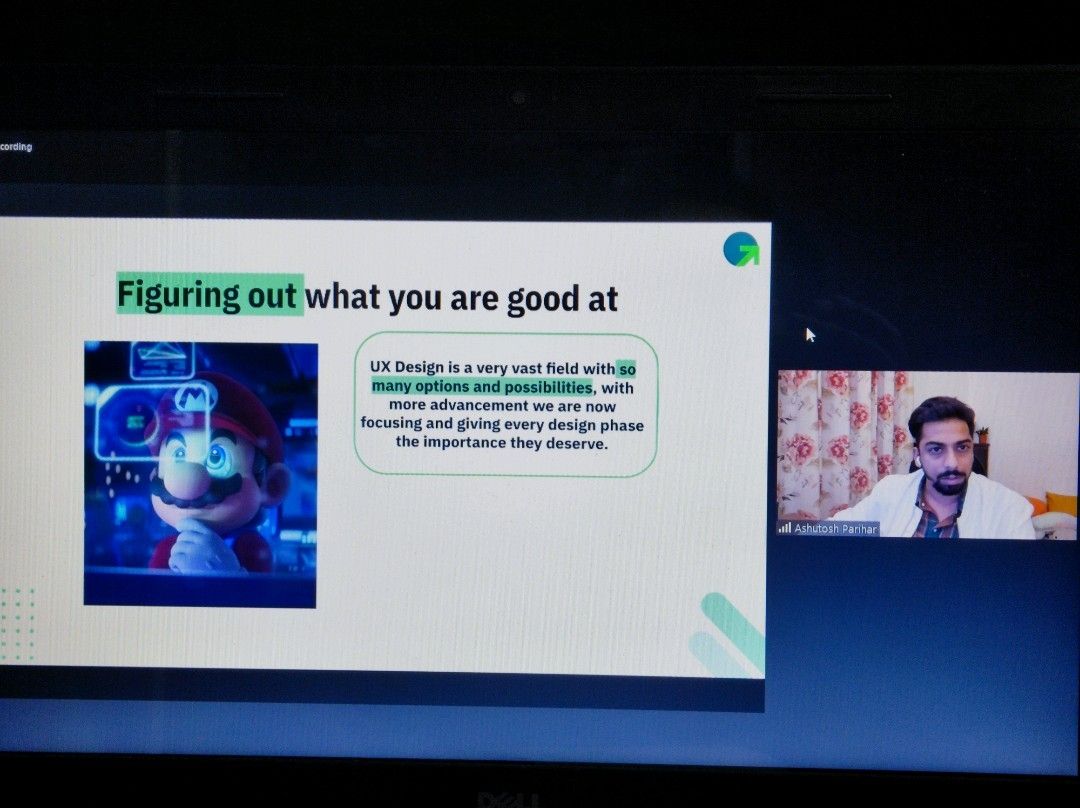 UX design session screen.
Post by Kriti Verma.